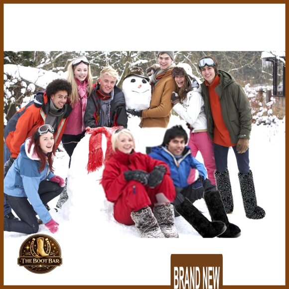 Faux Fur Knee High Boots Winter Fuzzy Fluffy Flat Snow Boots Women - Picture 3 of 7